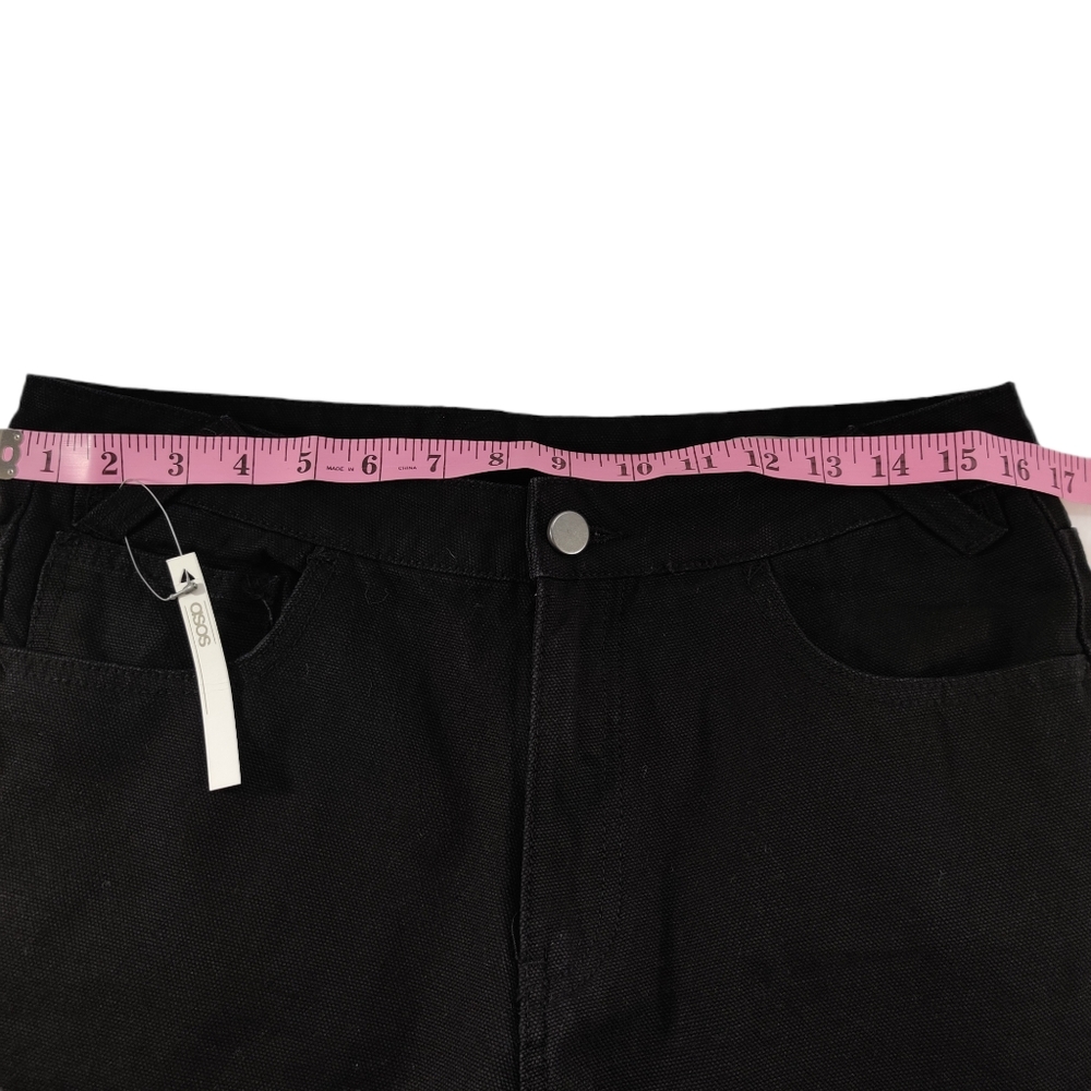ASOS Flare Leg Raw Hem Jeans Black 8 NWT - Picture 8 of 14